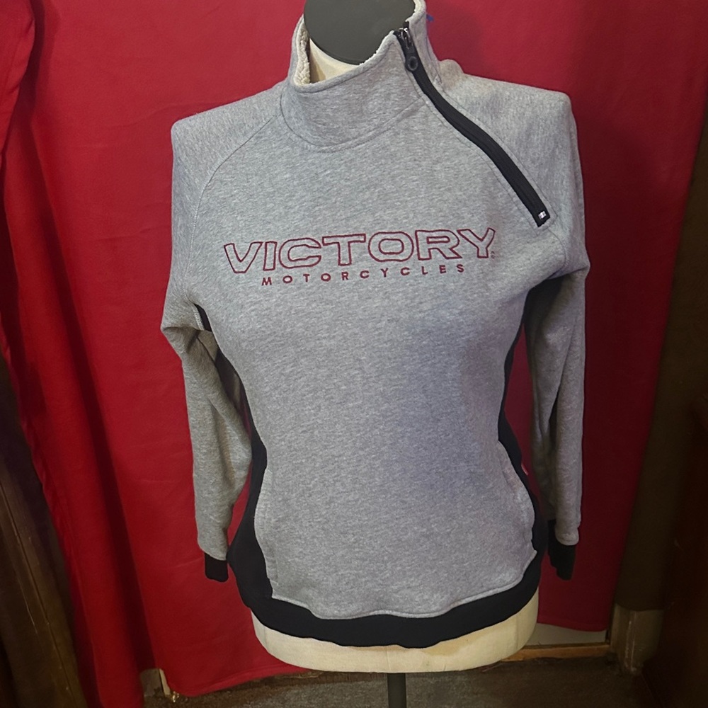 Victory Motorcycles Gray and Black Women's Sweatshirt